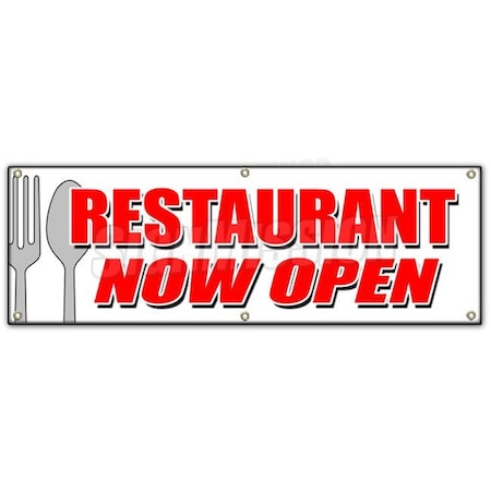 Signmission RESTAURANT NOW OPEN BANNER SIGN grand opening new management happy hour B-72 Restaurant Now Open